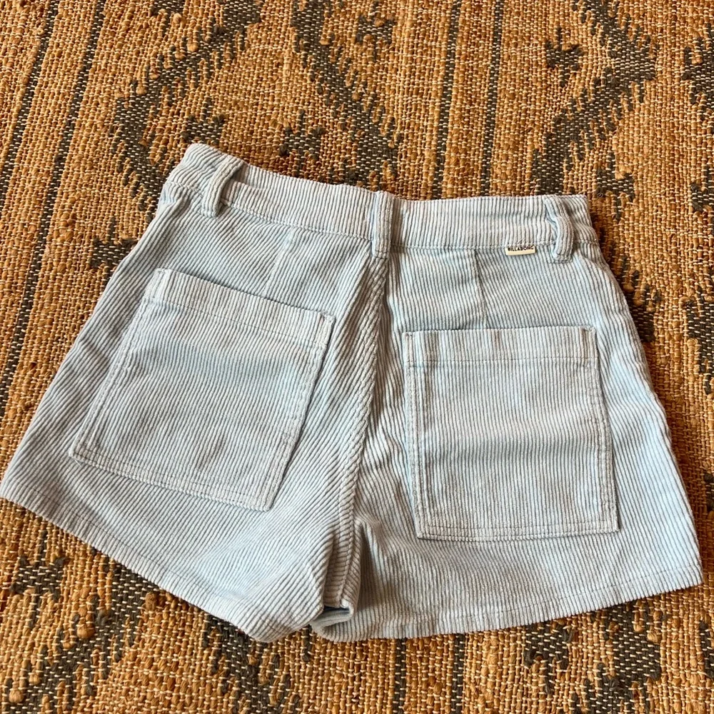 NWOT Billabong Light Blue Corduroy High Waist Women's Shorts - Picture 6 of 9